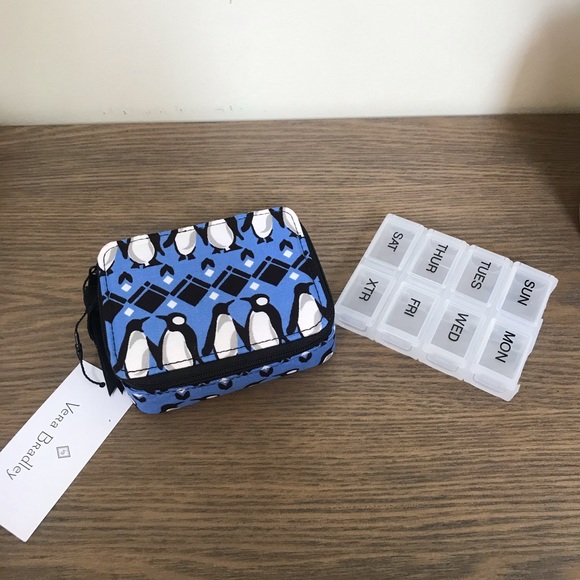 Vera Bradley Accessories - NEW Vera Bradley Pill Case Penguins Intarsia Blue